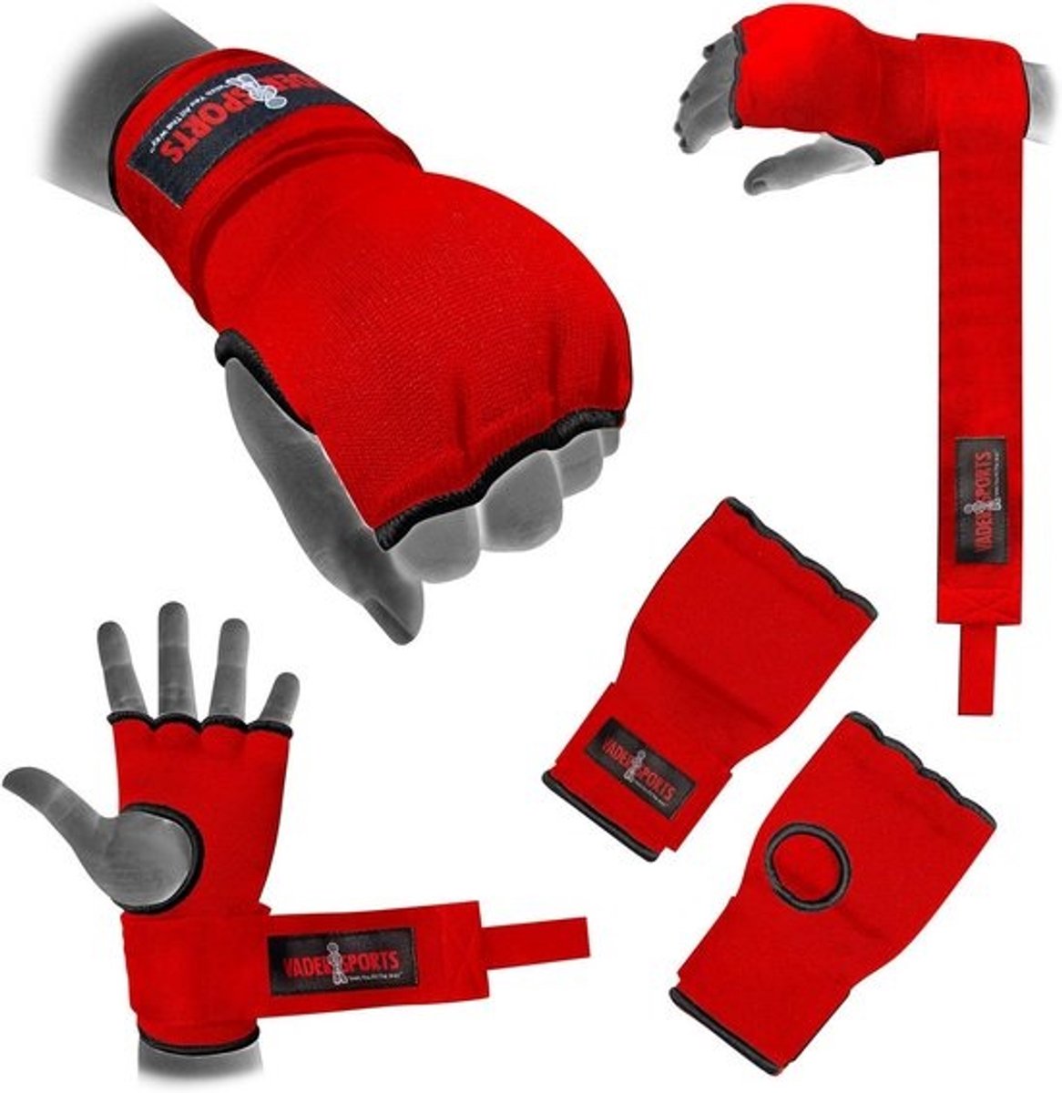 Bokshandschoenen Binnenhandschoenen Hand Wraps Rood | Vuistbescherming voor Boksen en MMA