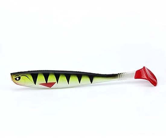 T-Tail Soft Bait 5 Kleuren - Curved Tail - Ribbed Design - Bass Fishing Lures — afbeelding 2