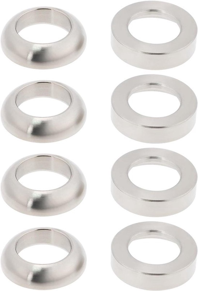 Titanium Wasmachine - M6 Bout - Lichtgewicht - Zilver - Fietsen Motorfietsen Auto - Geschikt voor Verschillende Modellen - 8 Stuks M6 Titanium Concaaf Wasmachine Convex Wasmachine 12x7mm