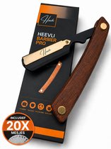 Heevli® Barbiersmes Professioneel – Straight Razor met Verwisselbare Mesjes – RVS Scheermes voor Mannen– Kappersmes – Inclusief 20 Mesjes
