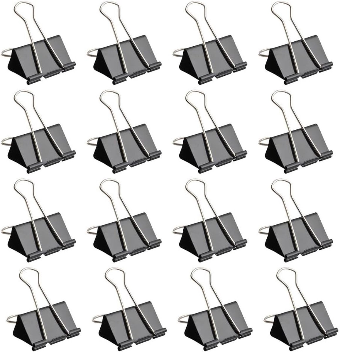 Multifunctionele vouwklemmen 15 mm - 60 stuks, metalen bindclips voor documenten, papierklemmen voor kantoor, school en huishouden
