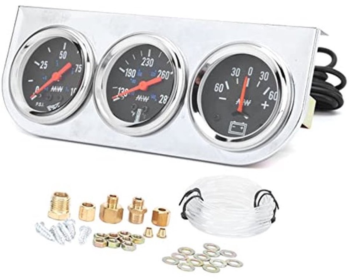 Ampere Meter, Duidelijke Digitale Schaal Watertemperatuurmeter Triple Gauge Set Oliedrukmeter Hoge Nauwkeurigheid voor Vrachtwagen en Boot voor 12V Auto