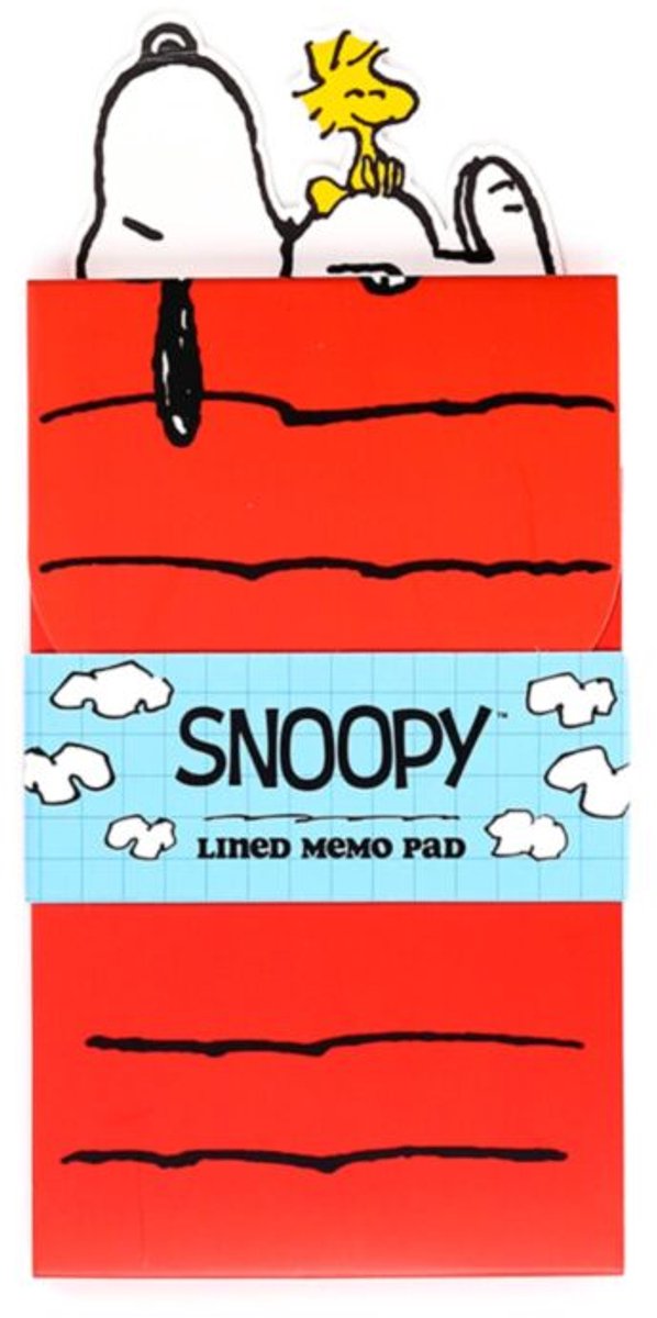 Peanuts Snoopy & Woodstock Flip Open Shaped Memo Pad - Lijntjes