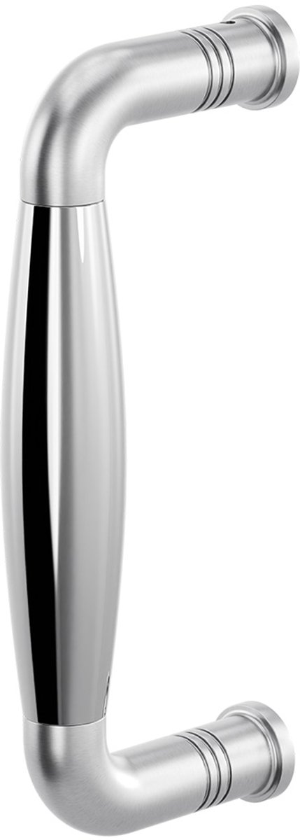 Deurgreep - RVS geborsteld - RVS - GPF - Binnendeur - GPF4949.09B Ika RVS geborsteld/RVS gepolijst gebogen 157x62/141mm