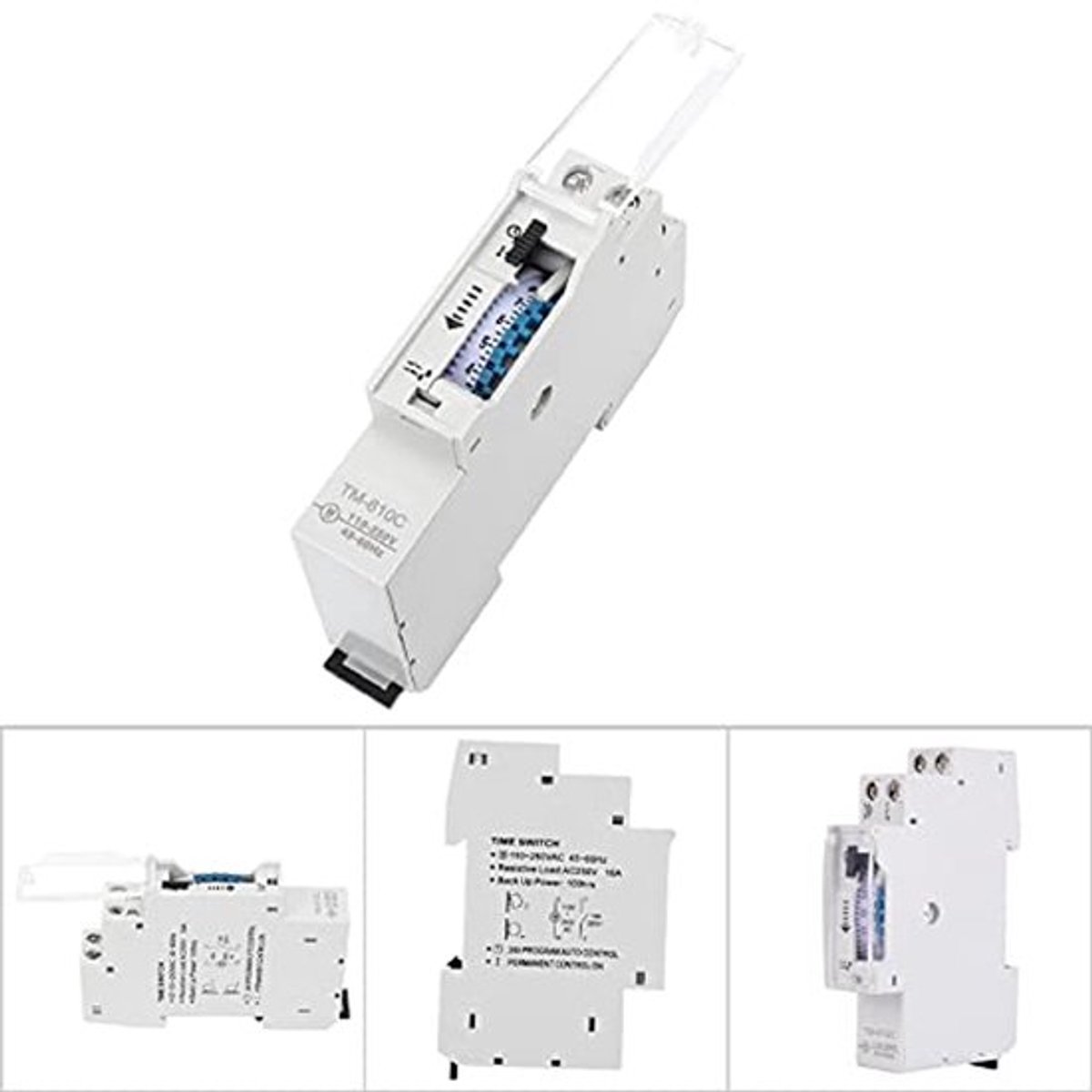 Tijdschakelaar TM610C 220V, Hoognauwkeurige 1P-rail intelligente tijdschakelaar, ideaal voor straatverlichting en elektrische apparatuur, handmatige bedieningsschakelaar, minimale