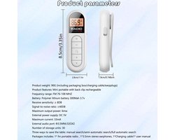 Mini Zakradio - FM 76-108MHz - USB-C Oplaadbaar - Wit - LCD Display - Draagbare Pocket Radio met Hoofdtelefoonaansluiting - Ultra Lichtgewicht - Clip-on