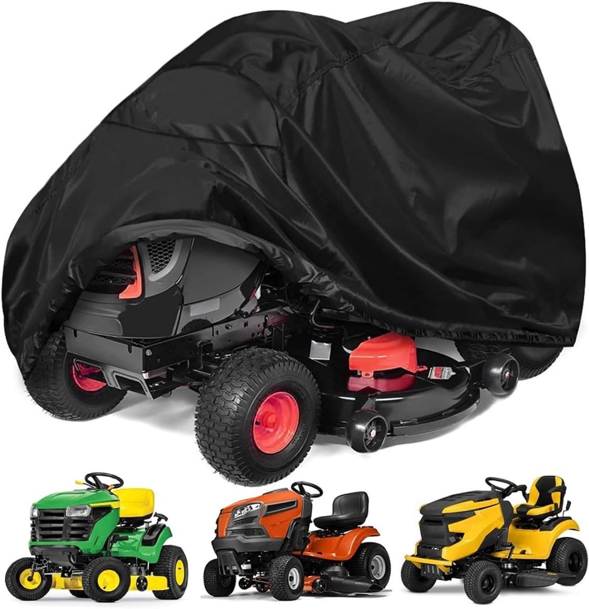 Grasmaaier Afdekhoes - Zitmaaier Beschermhoes - Tuinonderhoud Opslag - Waterdicht Oxford Stof - 210D Heavy Duty - Zwart