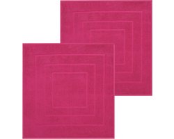 Badmat Set - Douchemat Toiletmat - Badkamer Comfort - Extra Dik Katoen - 60 x 60 cm - Cranberry
