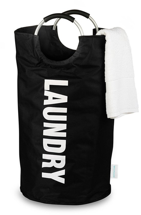 Wonair wasmand – opvouwbaar – 81L – zwart