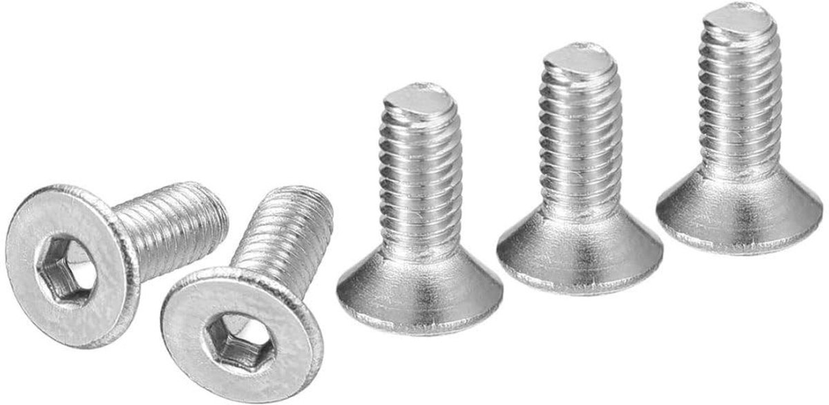 Set van 100 RVS M3 x 8 Verzonken Schroeven - Duurzame Schroeven voor Meubels, Mechanische Toepassingen en Doe-Het-Zelf Projecten