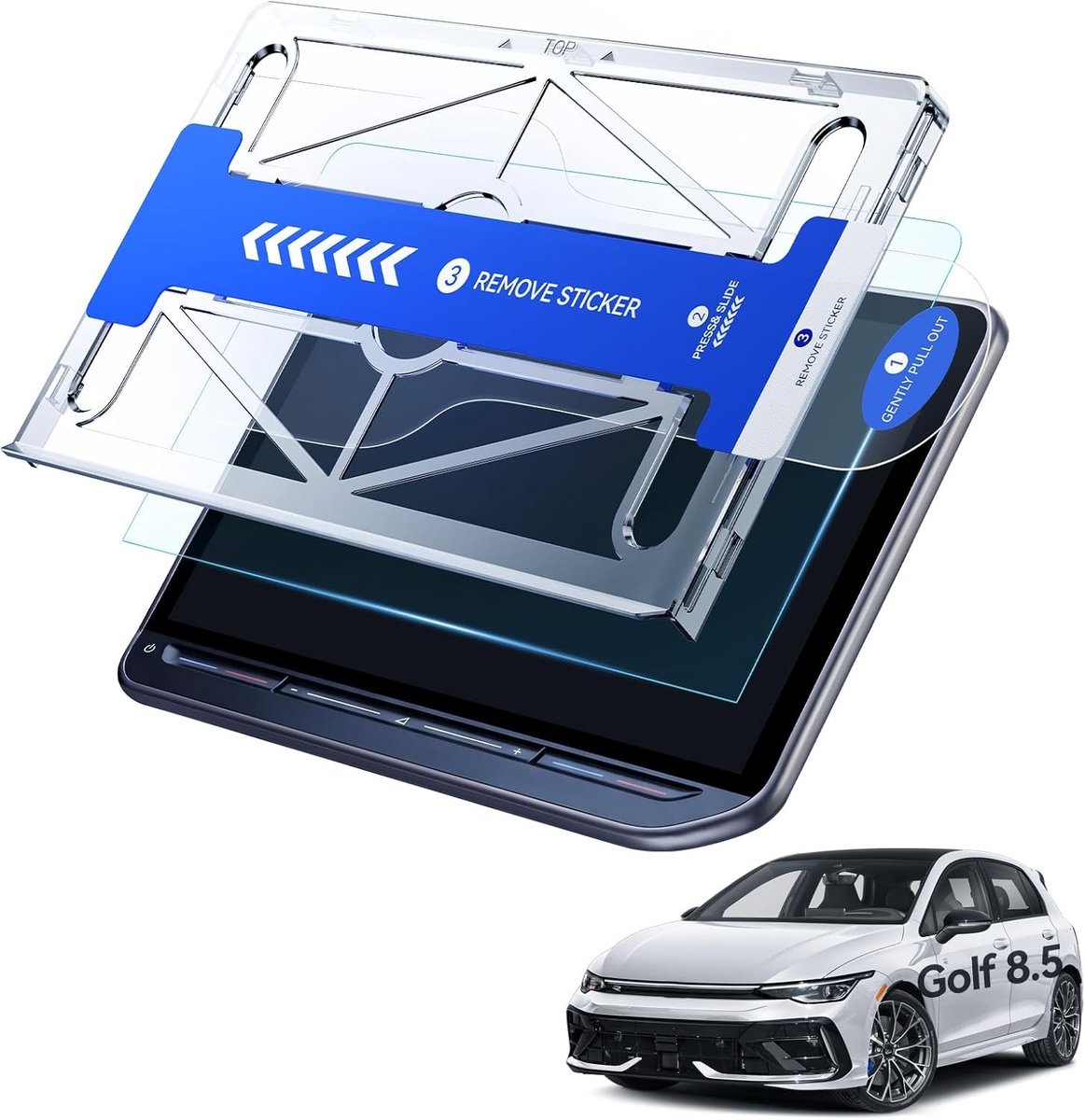 Beschermfolie 12,9 inch voor VW Golf 8.5 (2024-2026) - Anti-kras displaybescherming met installatiekit en helder beeldschermbehoud