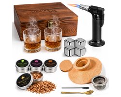 Cooking Life® Luxe Whiskey en Cocktail smoker set - 12 delig - 4 verschillende rookaroma's - 2 glazen- smoker - torch - vaderdag cadeau