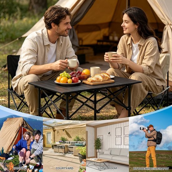 Vouwbare Campingtafel van Koolstofstaal met Tas - Ideaal voor Picknicks, Tuinfeesten en Wandelen, Afmetingen 95 x 56 x 50 cm — afbeelding 5