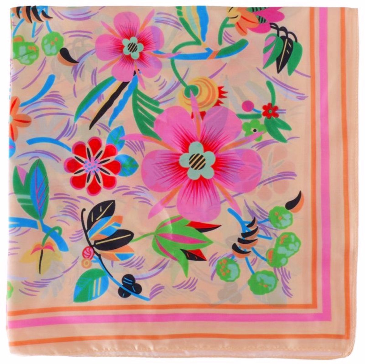 Zomersjaal bloemenprint - Scarf girly girl - 70 x 70 Centimeter - Damesdingetjes