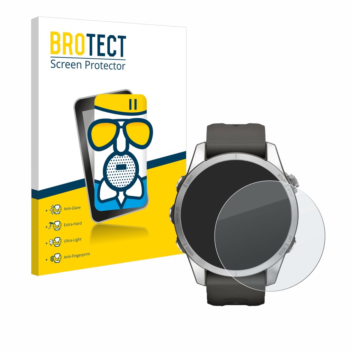 BROTECT - Screenprotector voor Garmin Fenix 7S Pro Solar (42 mm) - Folie Beschermfolie Beschermglas matte