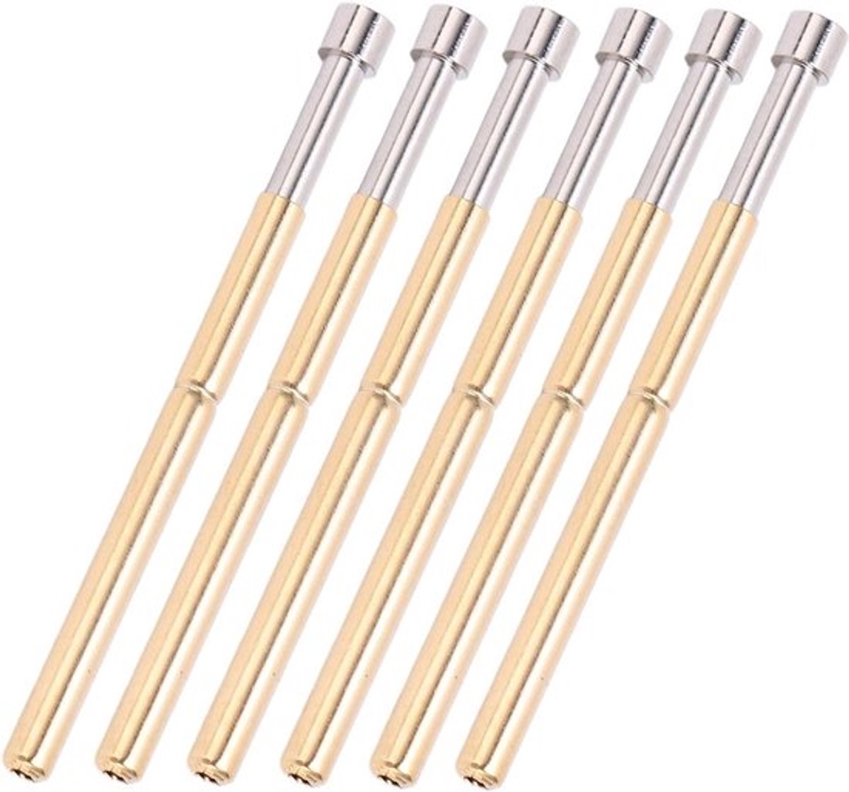 100 Stks Lente Test Pogo Pin Concave Hoofd Type Probe Messing Materiaal 2.02mm/0.1in Buis Diameter 33.35mm/1.3in PCB Testen Pins