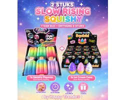 Happy Trendz® | 2 Pcs Slow Rising Squishy Pakket – Popsicle & Ice Cream Cone Mystery Color | 2 Stuks Squishy Pakket Slow Rising – Popsicle + Ice Cream Cone Fidget Toy | TikTok Squishy Must Have – Dé TikTok squishy hype die iedereen wil hebben!