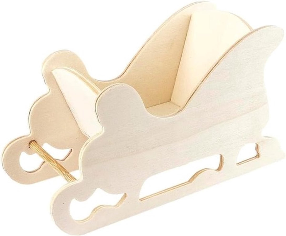 Decoratieve slee design 4 95 cm x 175 cm x 75 cm naturel decoratie voor Kerstmis advent winter