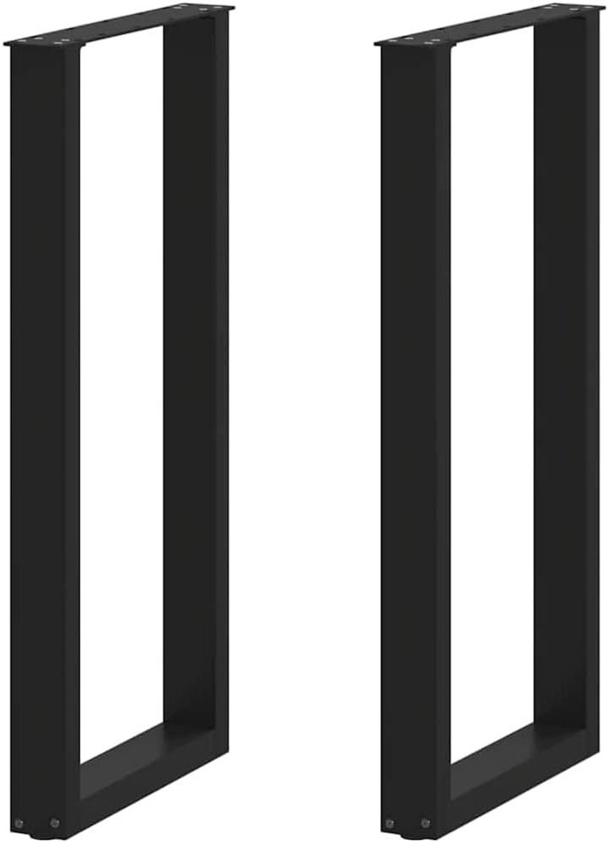 Bartafelpoten U-vorm - Tafelonderstel Set - Meubels Personaliseren - Verstelbare Voetnivelleerders - 40x100 cm - Zwart