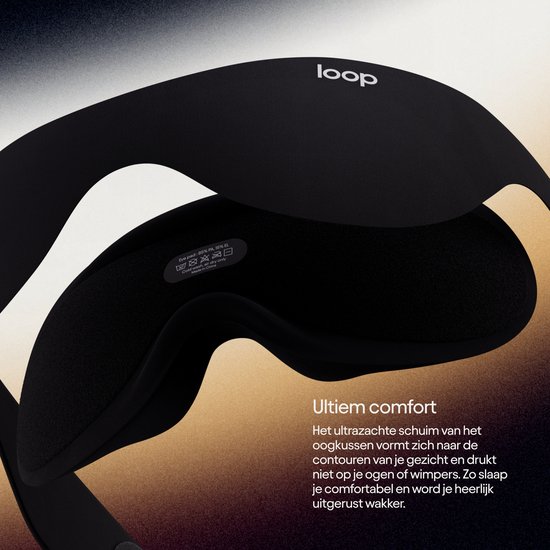 Zwart Loop-slaapmasker met ultrazachte oorkussens