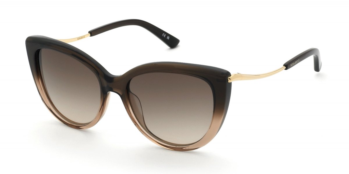 Nina Ricci SNR437 Marrone chiaro sfumato marrone scuro 54/17/140 WOMAN Zonnebrillen