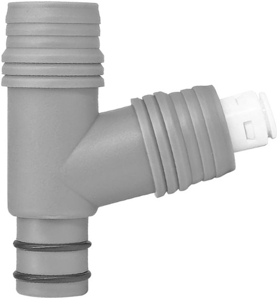 1 stuk afvoerbuisconnector, wastafel, met 1/4 inch push fit rechte plug, 3 weg afvoerbuisconnector, Y-vorm, slangconnector voor wastafel, afvoer