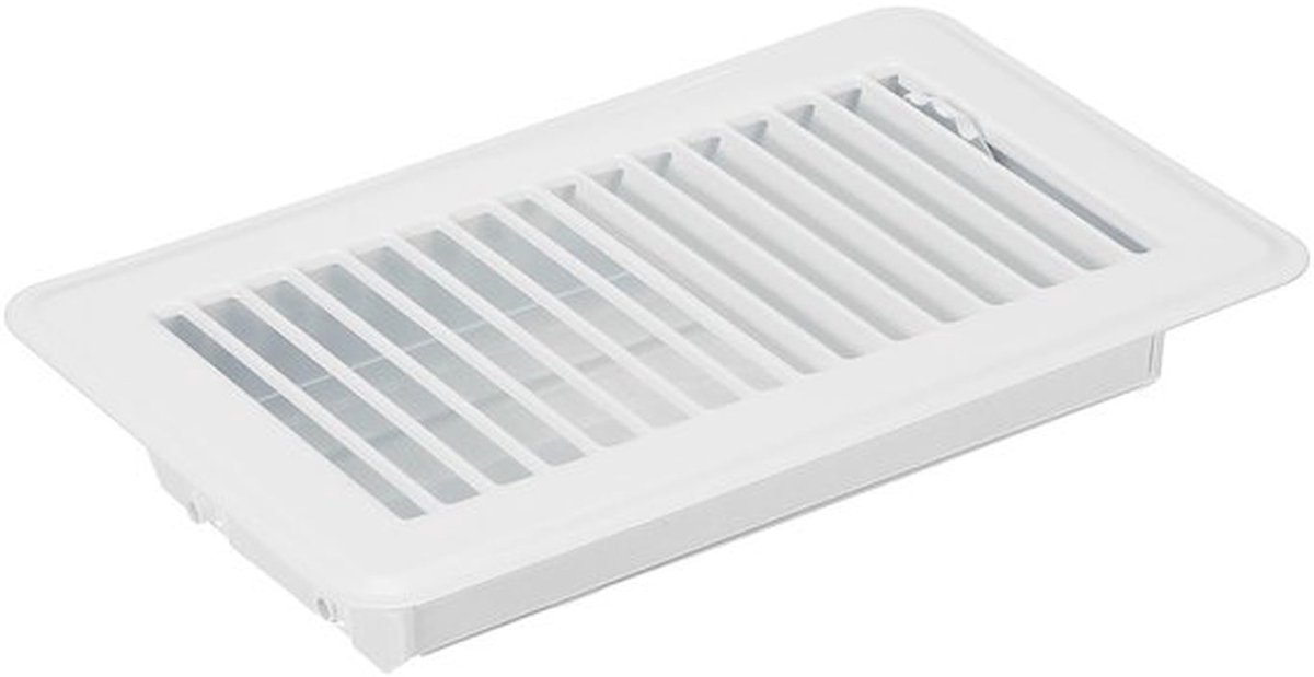 20x10cm Vloerregister - Zware Stalen Ventilatiecover - Verstelbare Luchtroosters - Wit