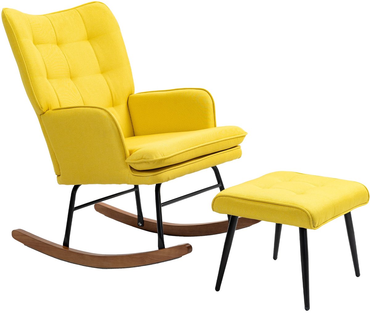 YYchan fauteuil met voetenbank - geel - 64 x 89 x 90 cm