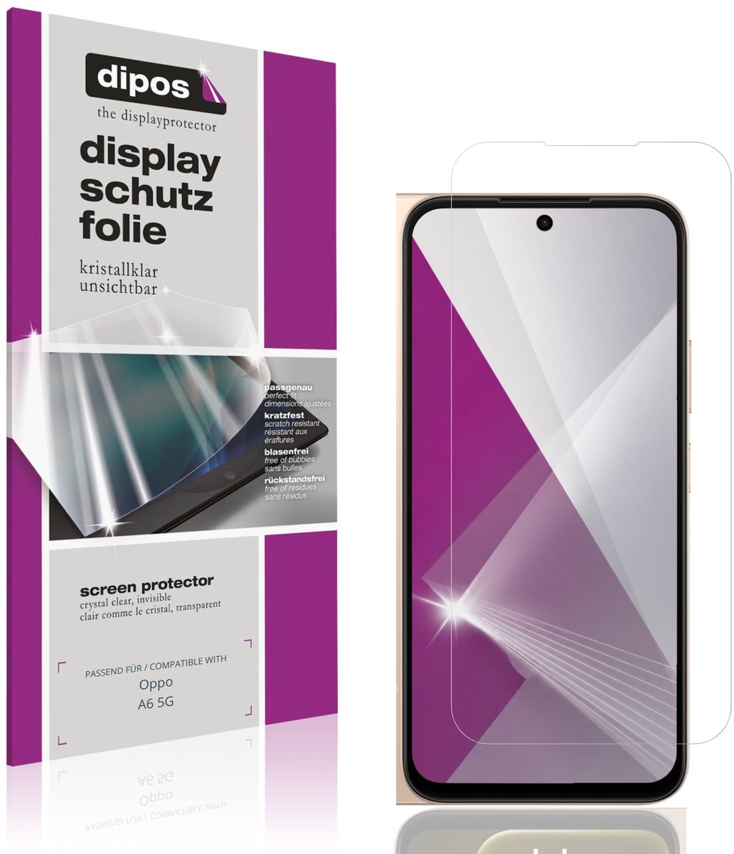 dipos – 4x Beschermfolie geschikt voor Oppo A6 5G | Krasbestendige & heldere Screenprotector Ultra-Thin