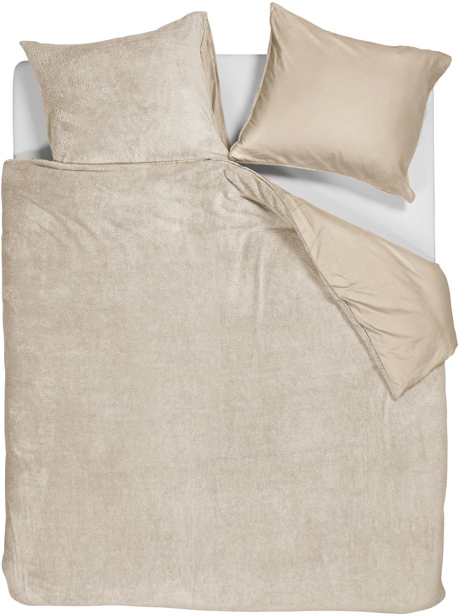 Ambiante Plush dekbedovertrek - Tweepersoons - 200 x 200/220 cm - Zand