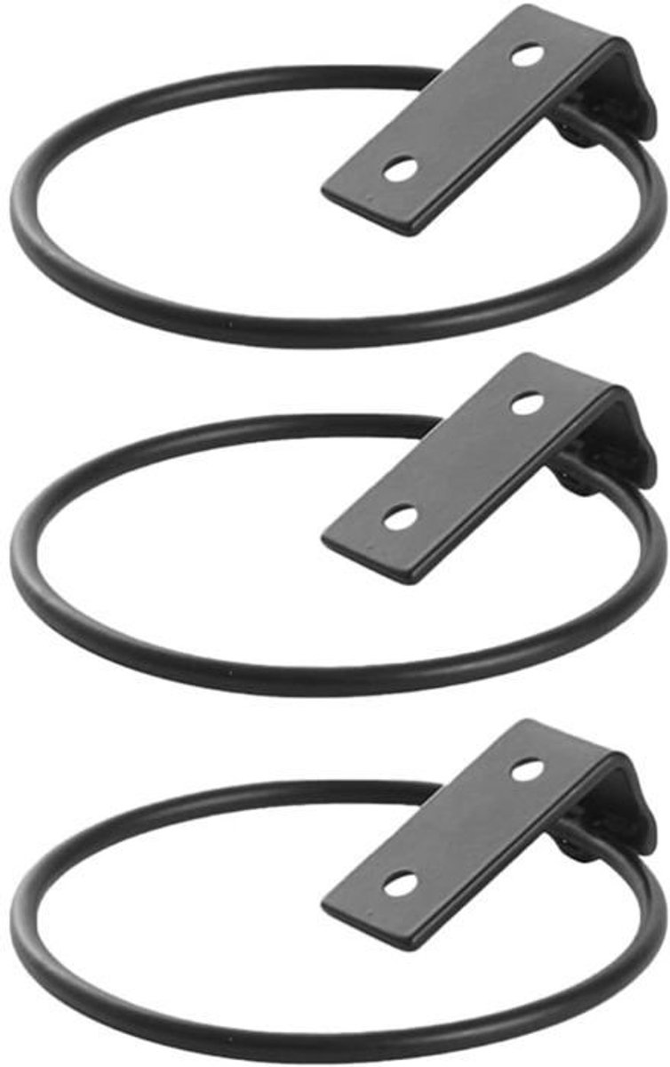 LISM-Een set van 3 smeedijzeren bloempotbeugels voor aan de muur - geschikt voor zowel binnen- als buitengebruik - 11,4 cm