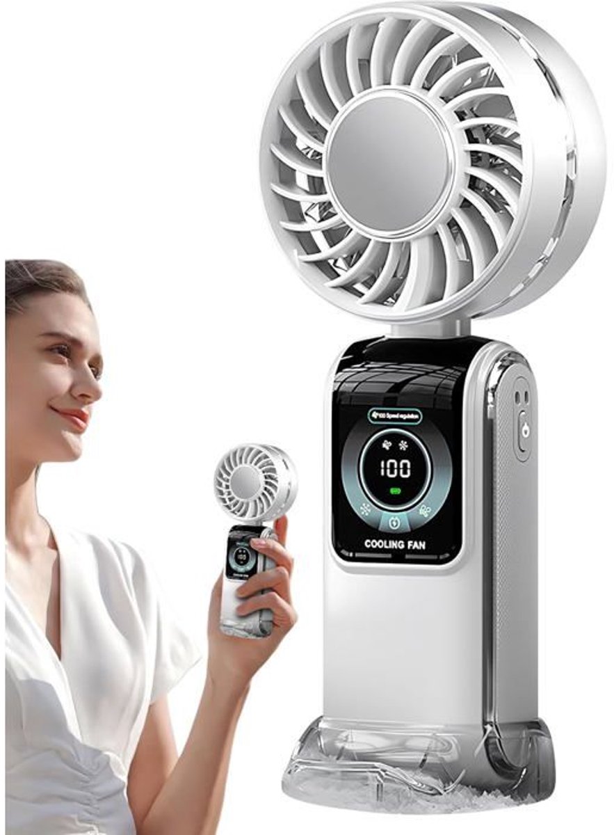 LISM-Mini draagbare ventilator - Oplaadbaar draagbaar luchtstroomapparaat | Duurzame en krachtige accu, wit