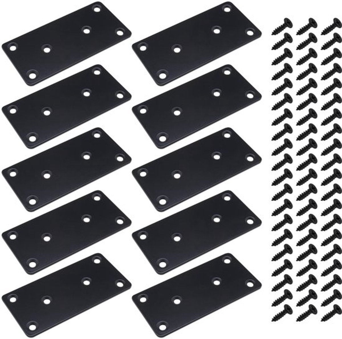 10 x platte houders voor de reparatie van platte platen, bevestigingsbeugel met schroeven voor montage van planken en kasten