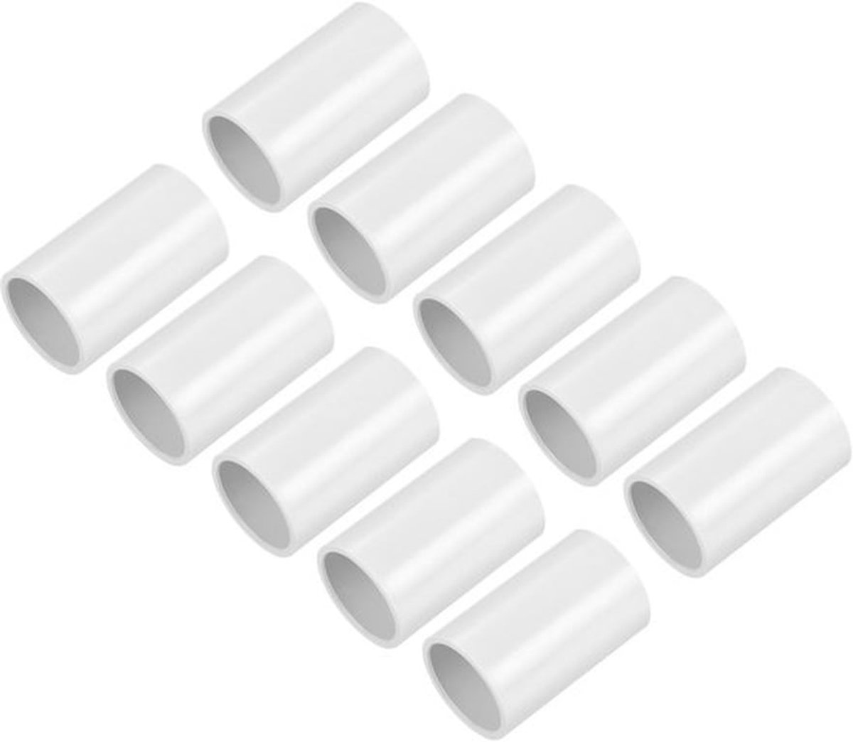 PVC buisconnectoren, recht, 25 mm, slangconnector, elektrische installatiebuis, verpakking van 10