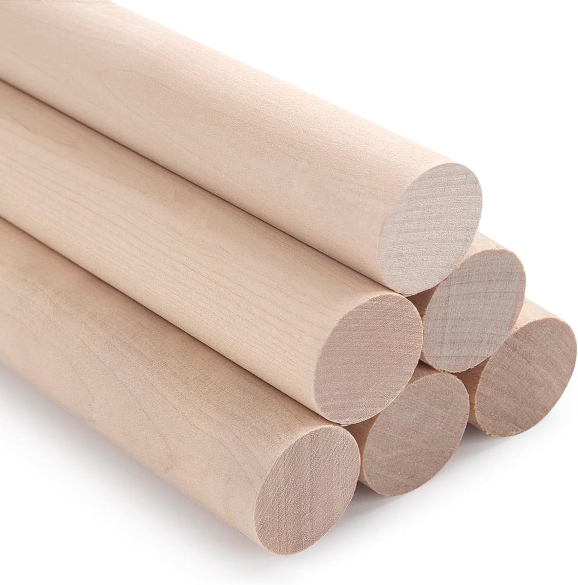 Ronde Houten Stokken voor Creatieve Projecten, 6 Stuks, 2.5x30 cm, Onbehandelde Houten Staven voor Macramé en Ambachten