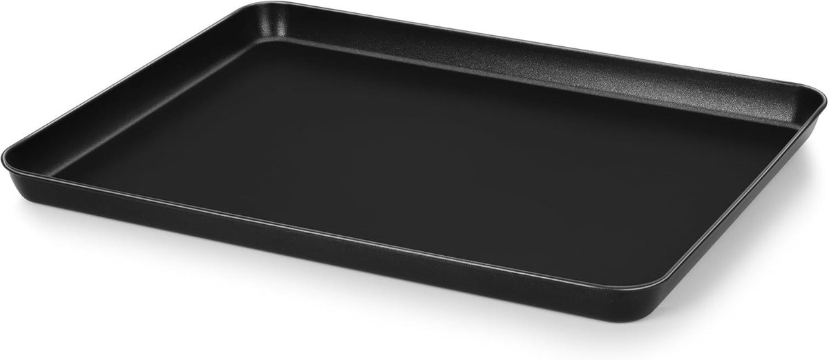 Ovenplaat met antiaanbaklaag van koolstofstaal, rechthoekige bakvorm voor koken, bakken en serveren, 31,5 cm x 24,5 cm x 2,5 cm, eenvoudig schoon te maken en duurzaam