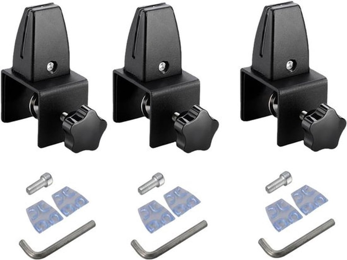 Set van 3 mobiele horizontale desktopscherm steunbeugels van duurzame aluminiumlegering voor stabiele en flexibele schermplaatsing