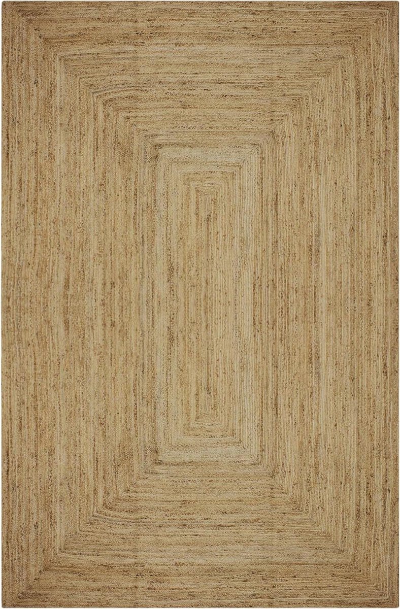 Jute Vloerkleed - Handgeweven Tapijt - Binnen en Buiten - Handgevlochten Patroon - 244 x 335 cm - Beige
