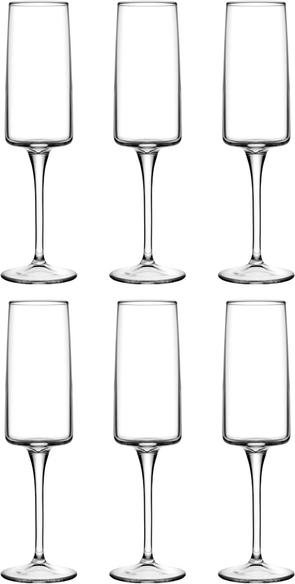 Pasabahce Iconic Champagneglazen 19 cl - 6 stuks - Champagne Flûtes - Proseccoglazen
