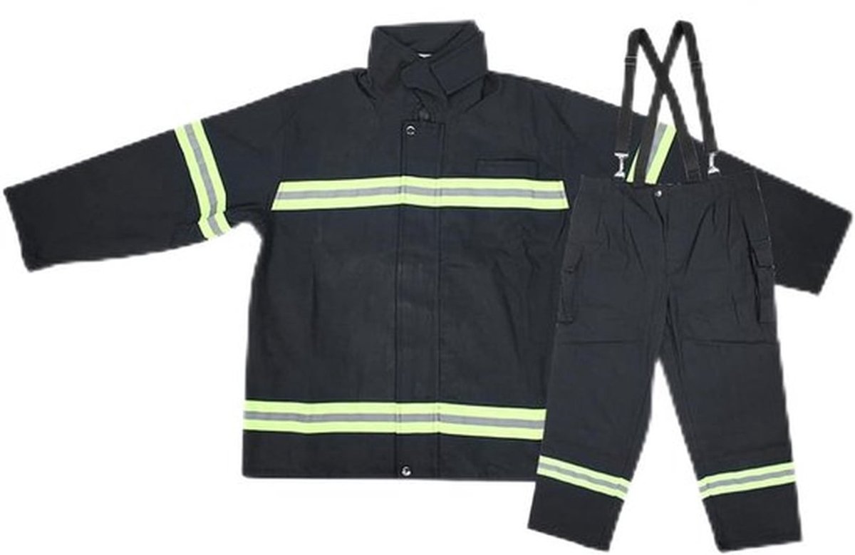 Vlamvertragende kleding, hittebestendige brandweerlieden, beschermende GSM-poortopener, brandwerende relaisschakelaar, reflecterende jas, broek XL (M)