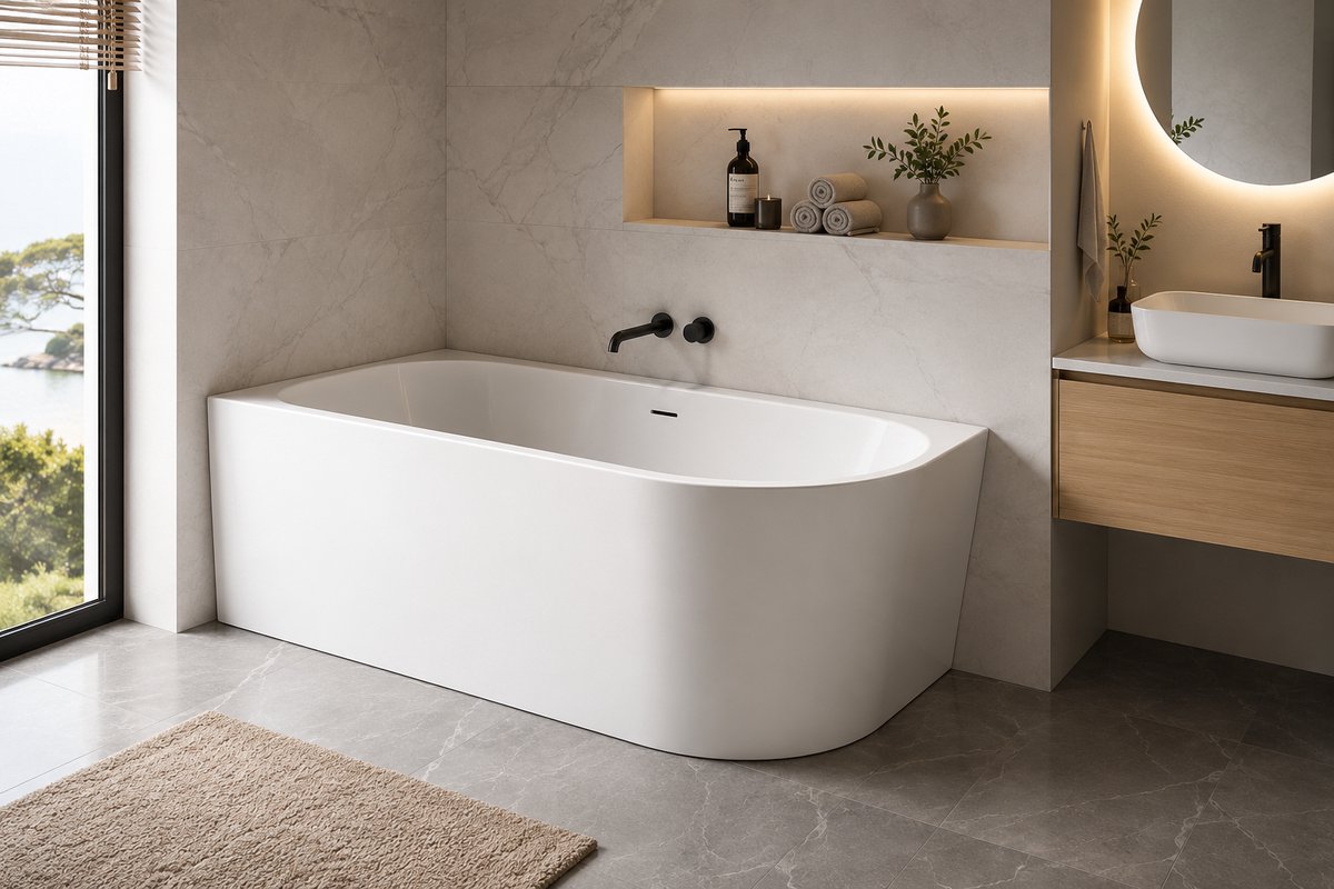 ILYA Hoekbad Links 170 x 78 x 58 cm – Glanzend Wit – Inclusief Afvoerset & Click Waste – Hoogwaardig Sanitair Acryl – Ruim Ligbad voor Moderne Badkamers