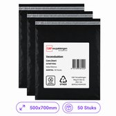 Verzendzakken Zwart 500x700 mm - 50 Stuks - CoEx LDPE - Zelfklevende Plakstrip - Scheurvast & Waterafstotend | G&F Verpakkingen
