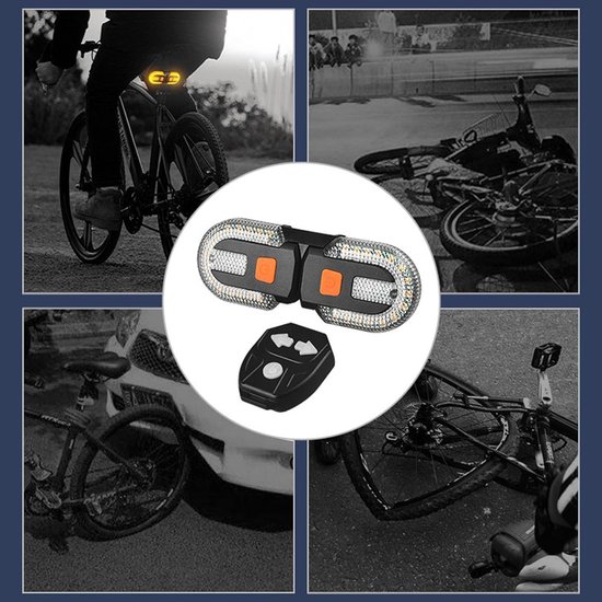 Fiets Richtingaanwijzers Oplaadbare USB LED Split Back met Controller voor Nachtelijk Rijden, Hoge Zichtbaarheid Waterdichte Afstandsbediening Achterlicht Accessoires — afbeelding 3