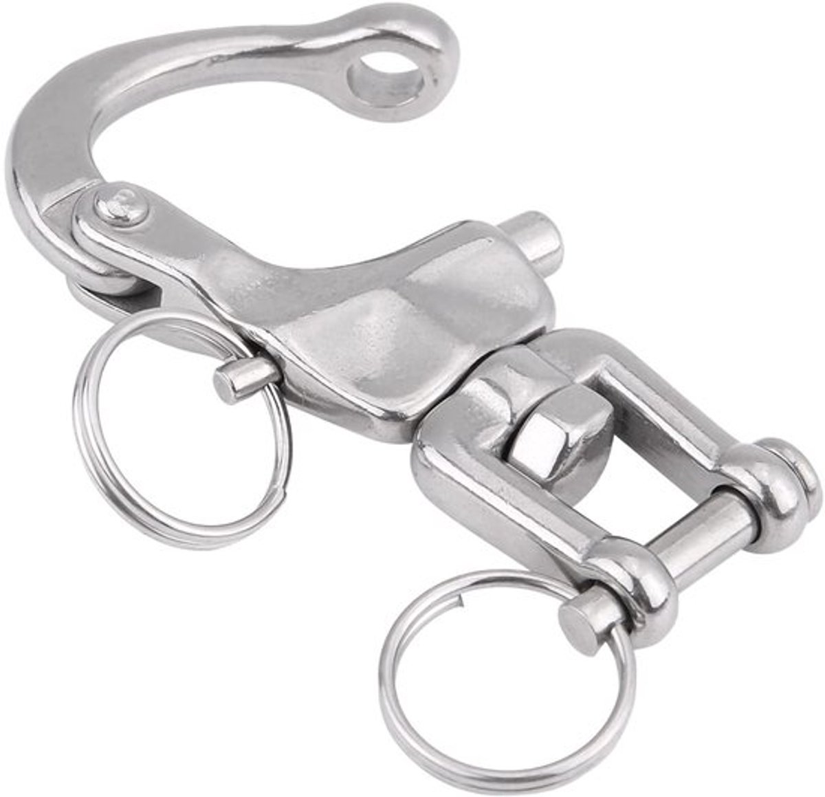 Swivel Snap Shackle 316 roestvrij staal Stijlvolle metalen gespen Release Swivel Jaw Snap voor zeilboot Spinnaker Halyard(128mm) Boot/jacht serie, Reserveonderdelen voor boten, jachten
