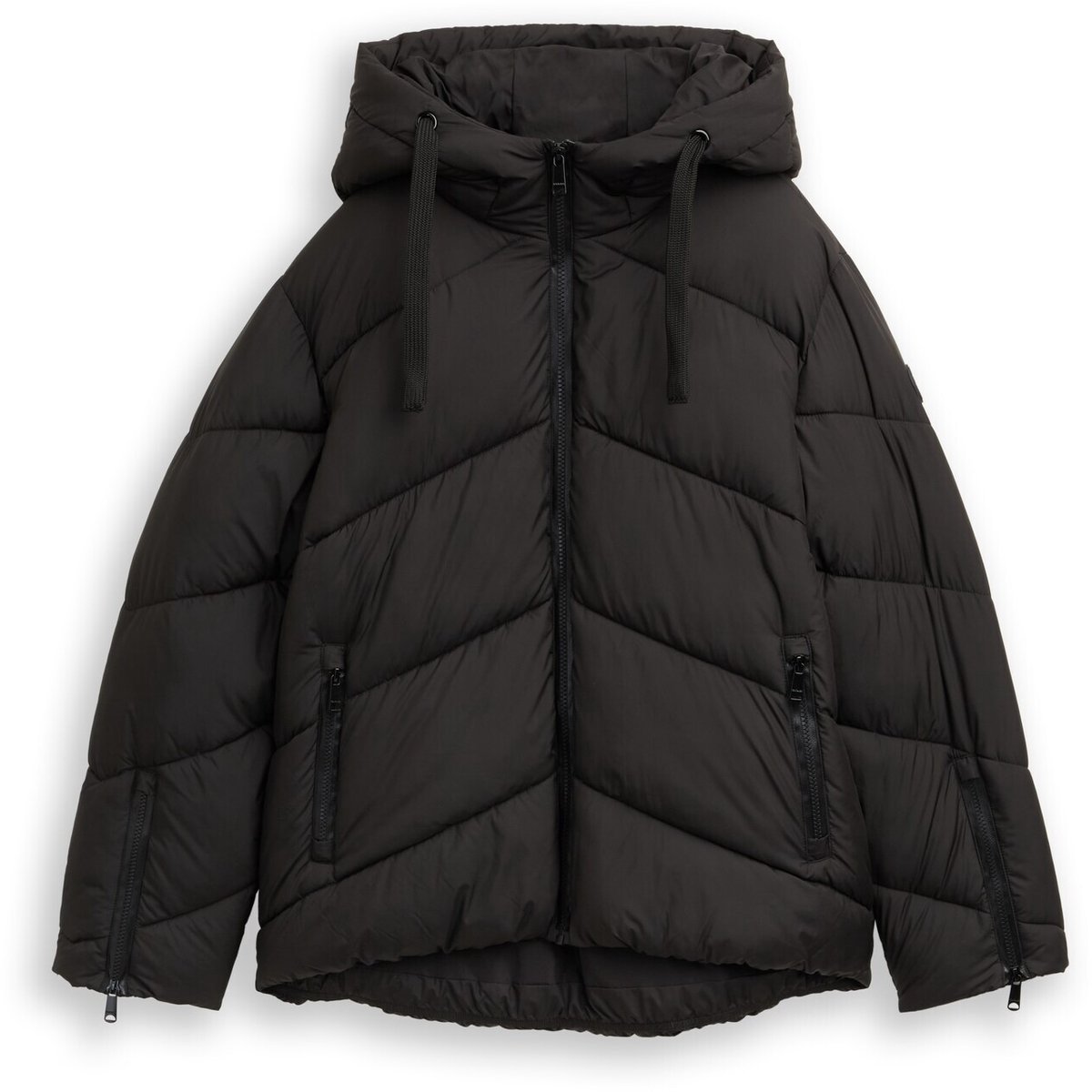 Tom Tailor - Pufferjack met capuchon - Maat L - deep black