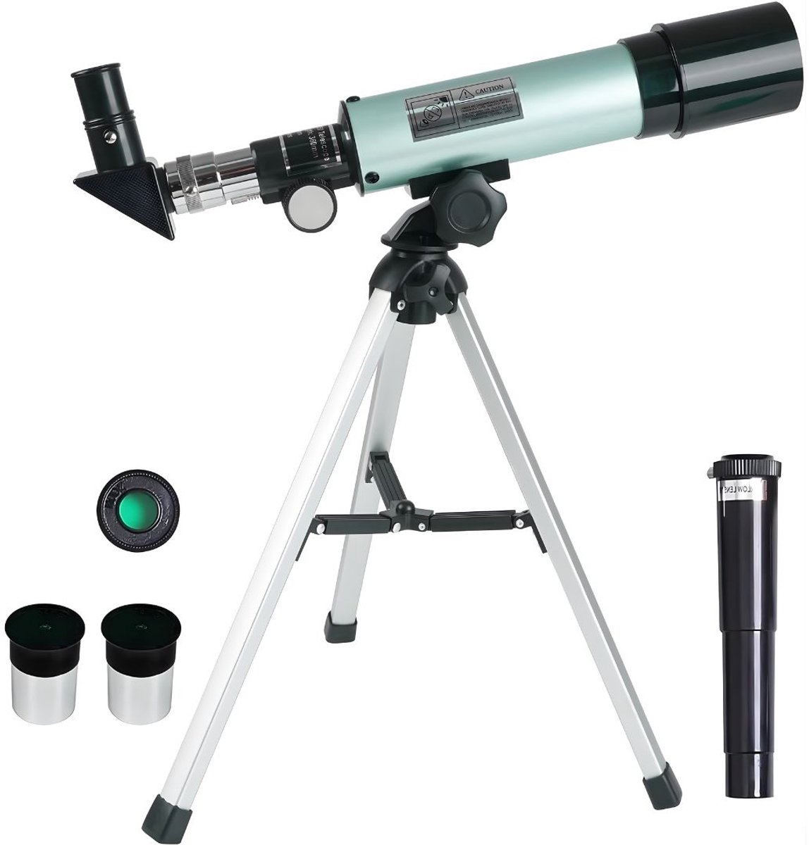 KIRA® Telescoop - Draagbare Astronomie Telescoop - Telescoop voor Beginners - Lichtblauw en zwart - 10cm x 5cm x 10cm