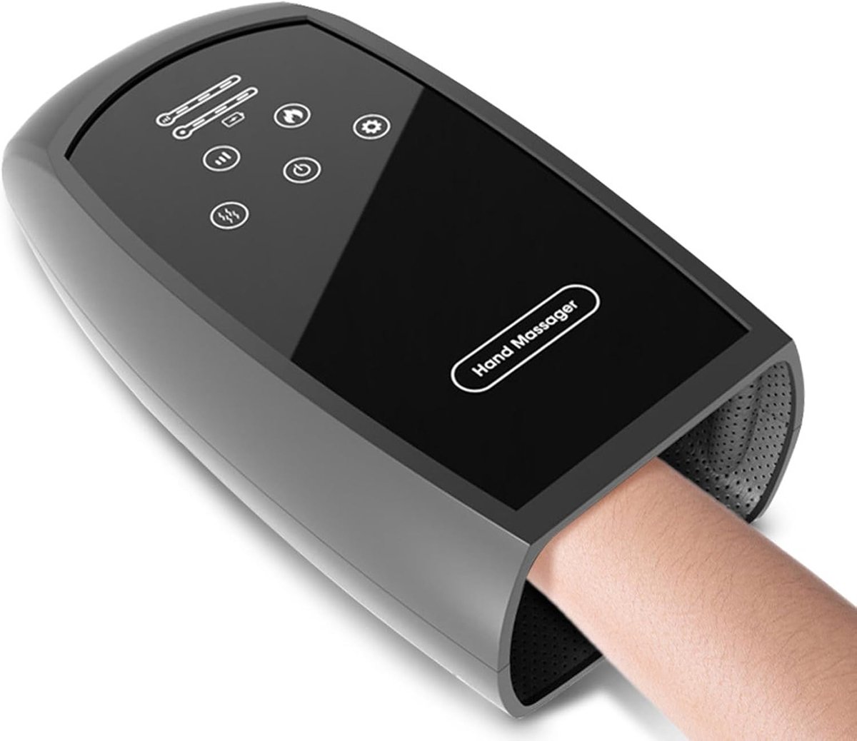 Handmassageapparaat met verwarmings- en compressiefunctie, geschikt voor artritis en carpaal tunnelsyndroom; elektrostimulator met touchscreen, warmtekompres, draadloos massageapparaat, pijnverlichting via acupunctuurpunten, trilfunctie