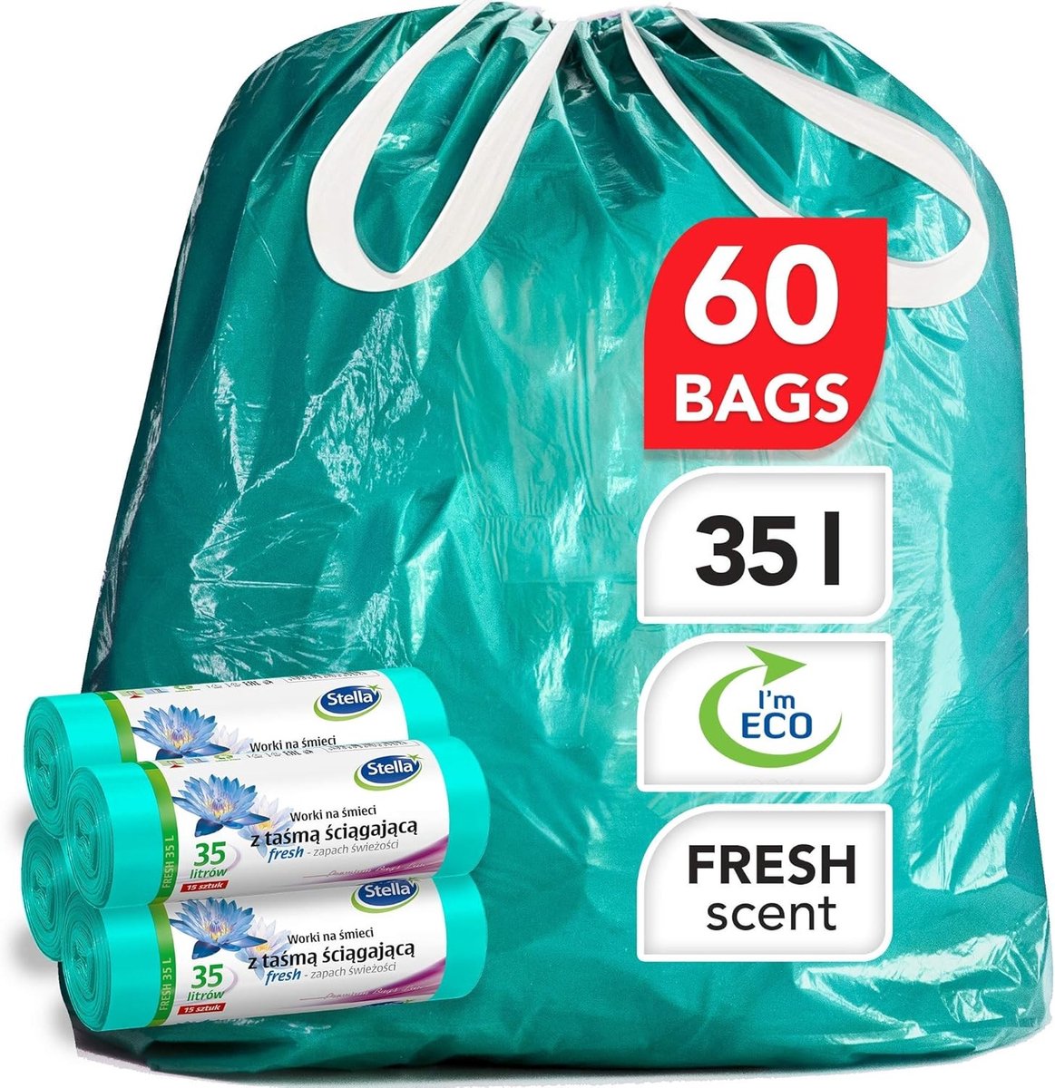 Afvalzakken - Gerecycled Plastic - Biologisch Afbreekbaar - Frisse Geur - Voor Keuken en Huishoudens
