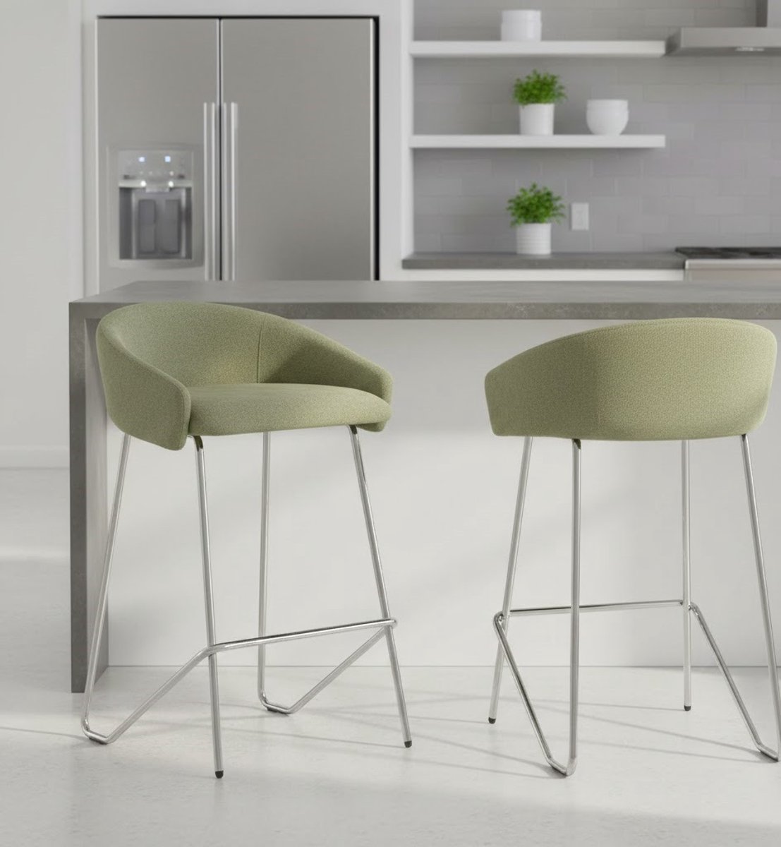 Design Barkrukken Set van 2 - Hoogteverstelbaar - 360° Draaibaar - Grijs - Novihome