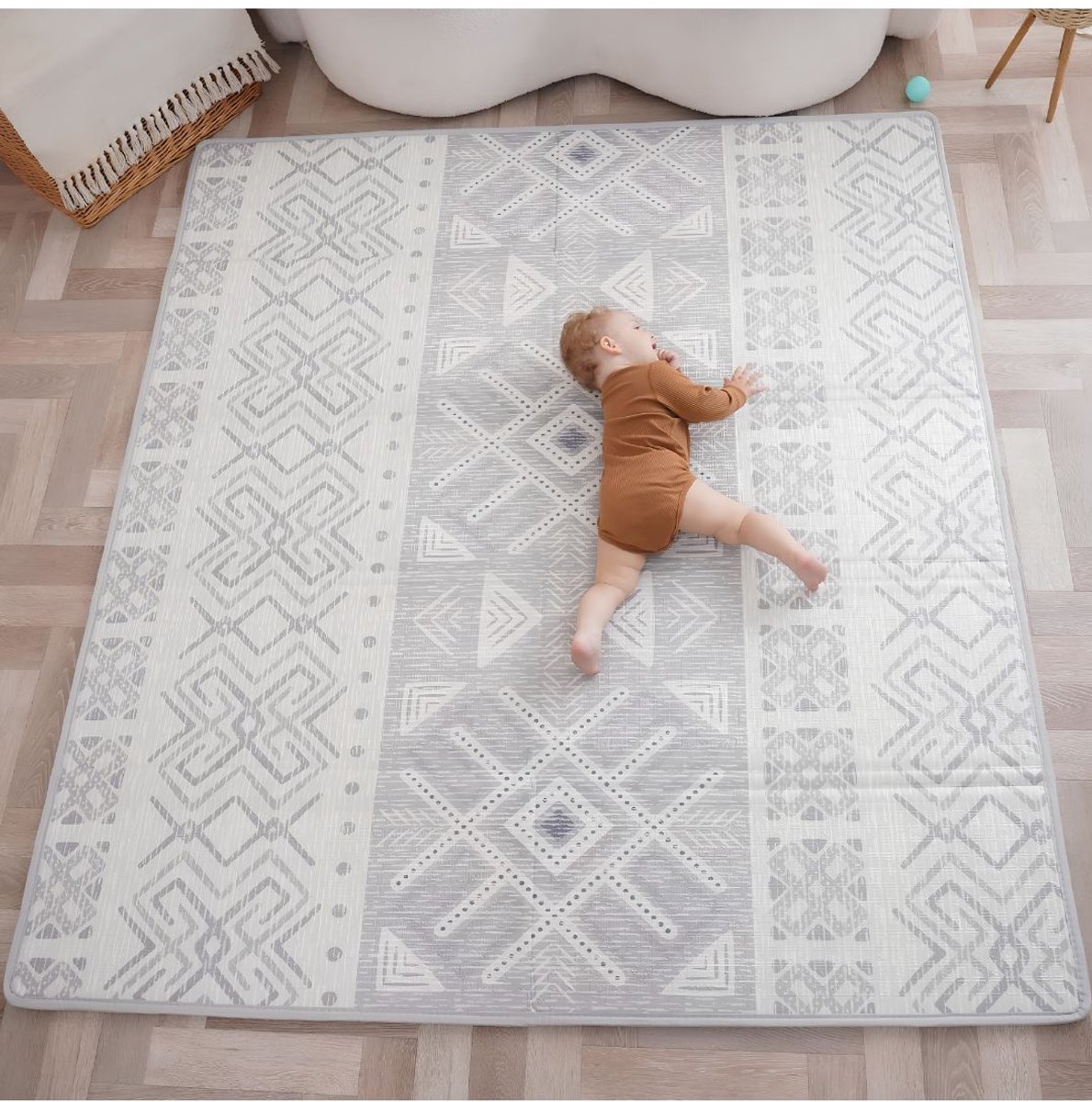 JCP® Speelmat - Kruipmat voor Baby’s - Schuimrubberen Vloermat - Grijs - 180cm x 150cm x 1cm